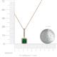 4 - Claire Emerald and Diamond Square Shape Halo Pendant 