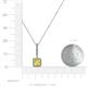 4 - Claire Lab Created Yellow Sapphire and Diamond Square Shape Halo Pendant 