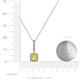 4 - Claire Lab Created Yellow Sapphire and Diamond Square Shape Halo Pendant 