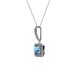 2 - Deana Blue Topaz and Diamond Womens Halo Pendant Necklace 