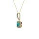 2 - Deana London Blue Topaz and Diamond Womens Halo Pendant Necklace 