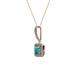 2 - Deana London Blue Topaz and Diamond Womens Halo Pendant Necklace 