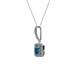 2 - Deana Blue and White Diamond Womens Halo Pendant Necklace 
