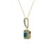 2 - Deana Blue and White Diamond Womens Halo Pendant Necklace 