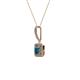 2 - Deana Blue and White Diamond Womens Halo Pendant Necklace 