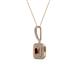 2 - Debbie Red Garnet and Diamond Double Halo Pendant 