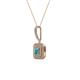 2 - Debbie London Blue Topaz and Diamond Double Halo Pendant 
