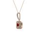 2 - Debbie Ruby and Diamond Double Halo Pendant 