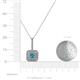 4 - Debbie London Blue Topaz and Diamond Double Halo Pendant 