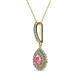 2 - Liz Pink Tourmaline and Diamond Teardrop Halo Pendant 