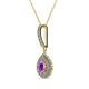 2 - Liz Amethyst and Diamond Teardrop Halo Pendant 