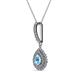 2 - Liz Blue Topaz and Diamond Teardrop Halo Pendant 