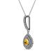 2 - Liz Citrine and Diamond Teardrop Halo Pendant 
