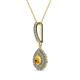 2 - Liz Citrine and Diamond Teardrop Halo Pendant 