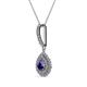 2 - Liz Iolite and Diamond Teardrop Halo Pendant 