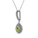 2 - Liz Peridot and Diamond Teardrop Halo Pendant 
