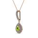 2 - Liz Peridot and Diamond Teardrop Halo Pendant 