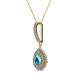 2 - Liz London Blue Topaz and Diamond Teardrop Halo Pendant 