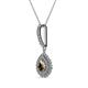 2 - Liz Smoky Quartz and Diamond Teardrop Halo Pendant 