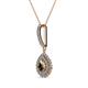 2 - Liz Smoky Quartz and Diamond Teardrop Halo Pendant 