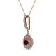 2 - Liz Ruby and Diamond Teardrop Halo Pendant 