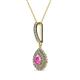 2 - Liz Pink Sapphire and Diamond Teardrop Halo Pendant 