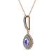 2 - Liz Tanzanite and Diamond Teardrop Halo Pendant 