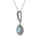 2 - Liz Aquamarine and Diamond Teardrop Halo Pendant 
