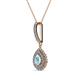 2 - Liz Aquamarine and Diamond Teardrop Halo Pendant 