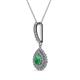 2 - Liz Emerald and Diamond Teardrop Halo Pendant 