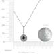 4 - Alva Black and White Diamond Double Halo Pendant 