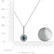 4 - Alva Blue and White Diamond Double Halo Pendant 