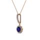 2 - Beth Blue Sapphire and Diamond Halo Pendant 
