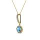 2 - Beth Blue Topaz and Diamond Halo Pendant 