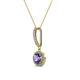 2 - Beth Iolite and Diamond Halo Pendant 