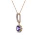 2 - Beth Iolite and Diamond Halo Pendant 