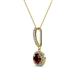 2 - Beth Red Garnet and Diamond Halo Pendant 