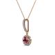 2 - Beth Rhodolite Garnet and Diamond Halo Pendant 
