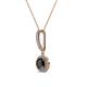 2 - Beth Black and White Diamond Halo Pendant 