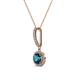 2 - Beth Blue and White Diamond Halo Pendant 