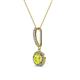 2 - Beth Yellow and White Diamond Halo Pendant 