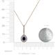 4 - Liz Blue Sapphire and Diamond Teardrop Halo Pendant 