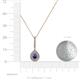 4 - Liz Iolite and Diamond Teardrop Halo Pendant 