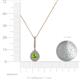 4 - Liz Peridot and Diamond Teardrop Halo Pendant 