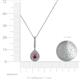 4 - Liz Rhodolite Garnet and Diamond Teardrop Halo Pendant 