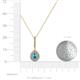 4 - Liz London Blue Topaz and Diamond Teardrop Halo Pendant 