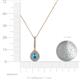 4 - Liz London Blue Topaz and Diamond Teardrop Halo Pendant 