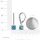 3 - Freda London Blue Topaz and Diamond Halo Dangling Earrings 