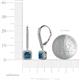 3 - Freda Blue and White Diamond Halo Dangling Earrings 