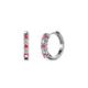 1 - Aricia Petite Pink Tourmaline and Lab Grown Diamond Hoop Earrings 